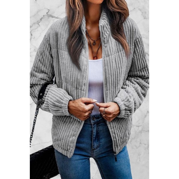 Casual Color Block Patchwork O Neck Jacket(6 Colors)