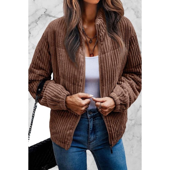 Casual Color Block Patchwork O Neck Jacket(6 Colors)