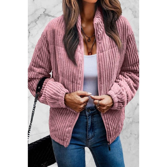 Casual Color Block Patchwork O Neck Jacket(6 Colors)