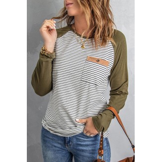 Casual Patchwork O Neck Tops