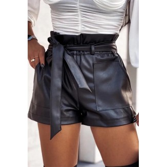 Fashion  With Bow Regular High Waist Solid Color Bottoms