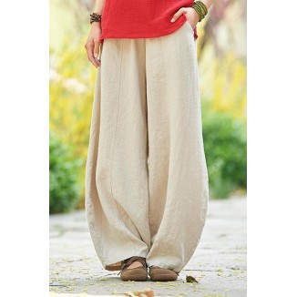 Casual Solid Patchwork Harlan Mid Waist Harlan Solid Color Bottoms(7 Colors)