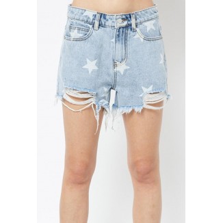 Daily The stars Tassel Ripped Make Old Straight Denim Shorts