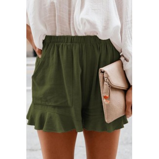 Casual Solid Pocket Fold Loose High Waist Straight Solid Color Bottoms