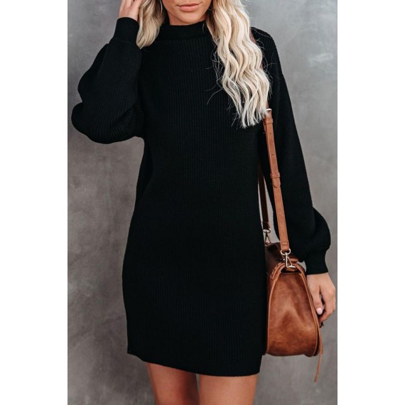 Casual Elegant Solid Split Joint Half A Turtleneck Dresses