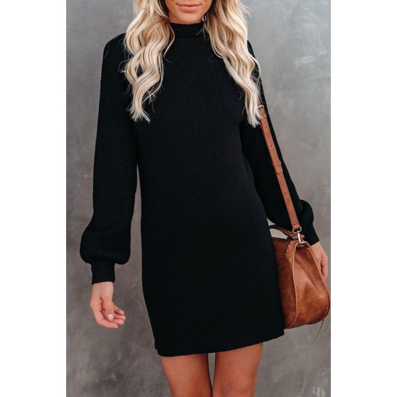 Casual Elegant Solid Split Joint Half A Turtleneck Dresses