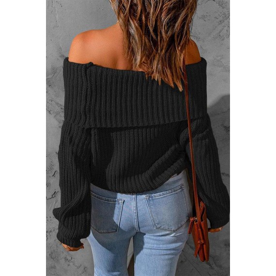 Solid Color Off the Shoulder Sweater(7 Colors)
