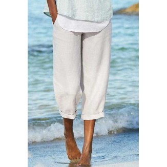 Casual Solid Pocket Loose Wide Leg Bottoms(4 Colors)