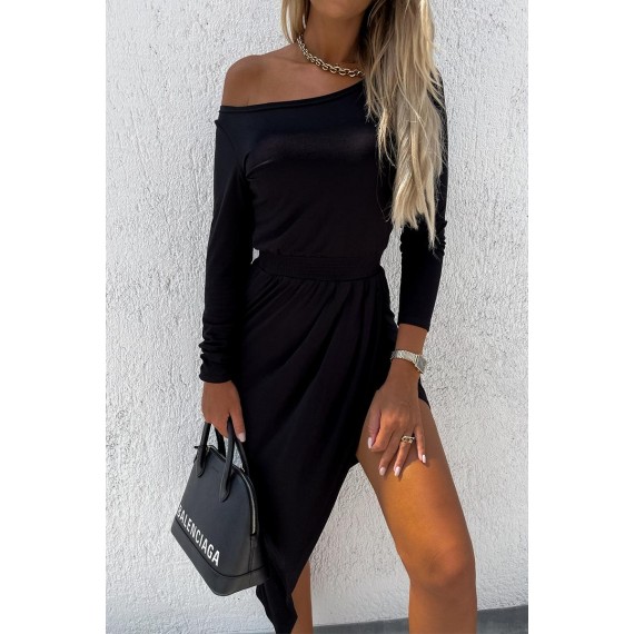 Casual Elegant Solid Split Joint Fold O Neck Irregular Dress Dresses