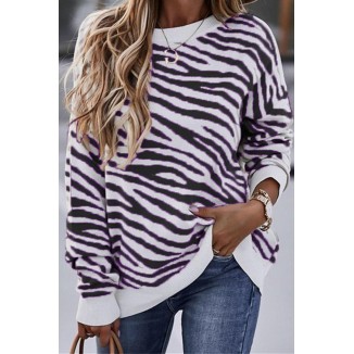 Casual Print Patchwork O Neck Hoodies(6 Colors)