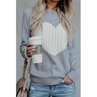 Street Print O Neck Mid Waist Sweater(3 Colors)