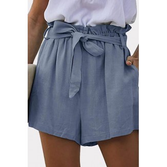 Casual Solid Fold With Belt Straight Wide Leg Solid Color Bottoms(6 Colors)