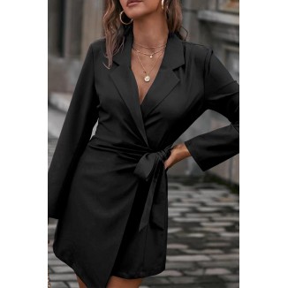 Casual Solid Patchwork Turndown Collar Shirt Dress Dresses(11 Colors)