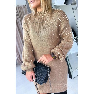 Casual Solid Beading Half A Turtleneck Tops Sweater(4 Colors)