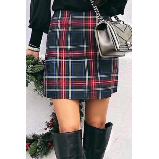 Fashion Elegant Plaid Type A Full Print Bottoms