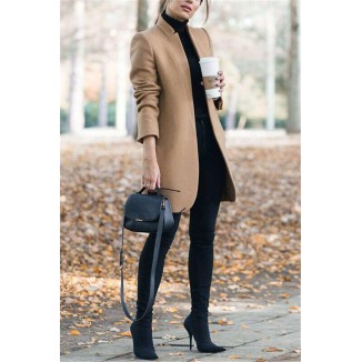 Casual Long Sleeve Regular Sleeve Solid Coats(6 Colors)