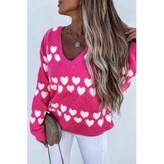 Casual Print Hollowed Out  Contrast Tops Sweater