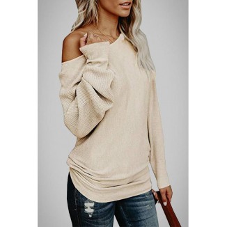 Casual Solid Color Off the Shoulder Sweaters(5 Colors)